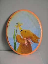 cadre ovale lapin